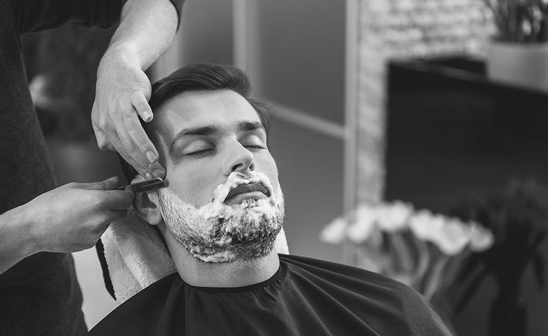 Männer Rasur Friseur